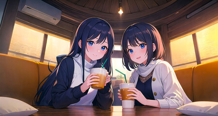 カフェでツーショット
generative