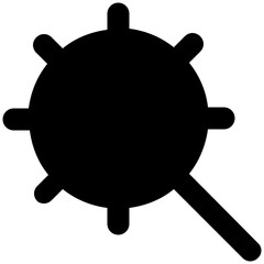 Magnifier and question mark, flat icon of unknown search 