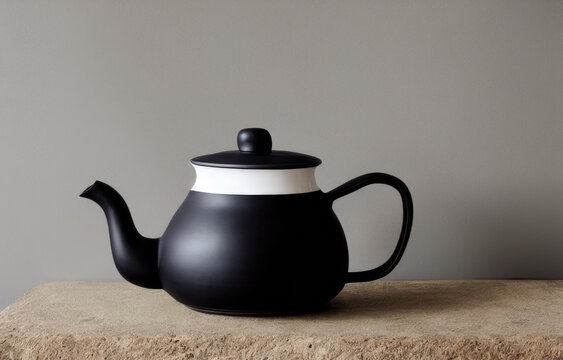 tetera de barro bebiendo t&eacute; paisaje