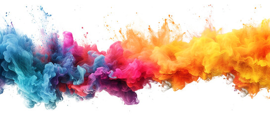 Obraz premium colorful smogs, clouds, splattered effect on transparent background
