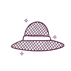 Hand Drawn Straw Hat. Doodle Vector Sketch Illustration