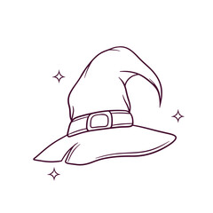 Hand Drawn Witch Hat. Doodle Vector Sketch Illustration