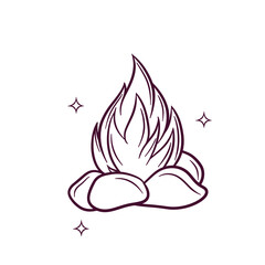 Hand Drawn Bonfire. Doodle Vector Sketch Illustration