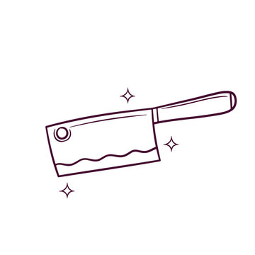 cleaver outline drawing with sparkle clip art preview