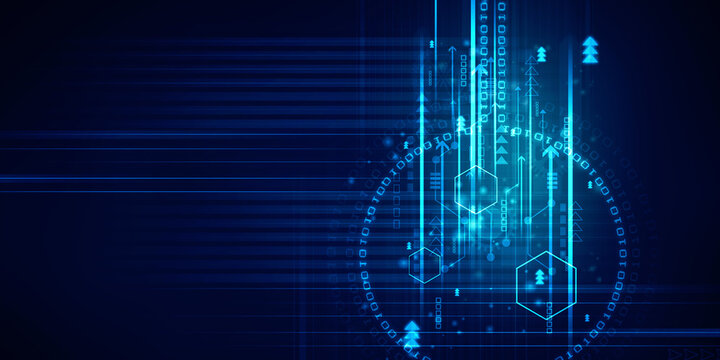 2d illustration abstract digital binary data on computer screen