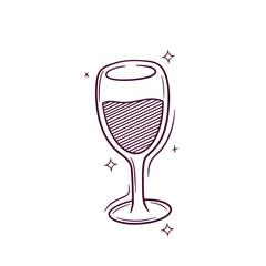 Hand Drawn Wine Glass. Doodle Vector Sketch Illustration