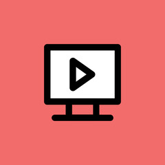 Flat icon of movie player 