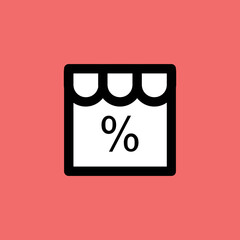 Grab this flat rounded icon of discount shop 