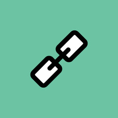 Link building flat icon of linkage 
