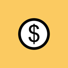 Premium flat rounded icon of dollar