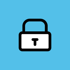 Flat icon of lock, concept of protection 