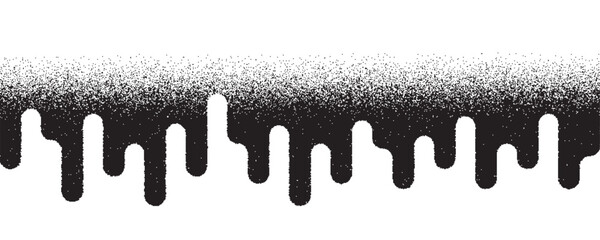 Noise gradient background with grain texture. Dotted stipple effect. Halftone melted drips gradation. Vector wavy illustration