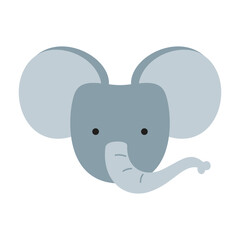 Cute woodland animals heads isolated on white. Forest critters graphic. Cartoon character faces vector illustrations.