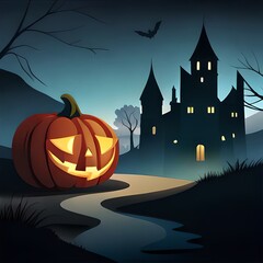 halloween background with pumpkin