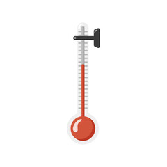 Vector thermometer with temperature scale, isolated on white background