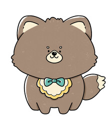 Cute dog doodle with minimal style