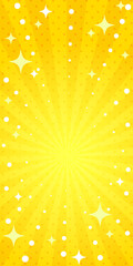 キラキラ輝くポップでかわいい集中線の背景（黄色）