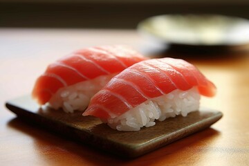 Nigiri tuna. Traditional Japanese cuisine. Generative AI.