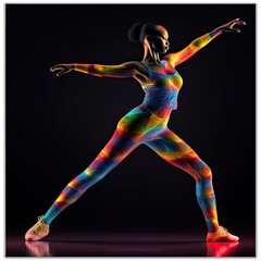 3d poster of a woman exercising