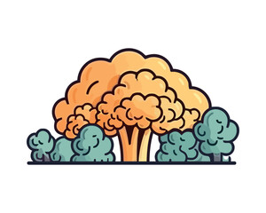 tree and bushes nature design