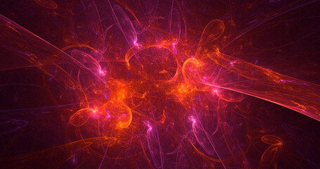 3D rendering abstract colorful fractal light background