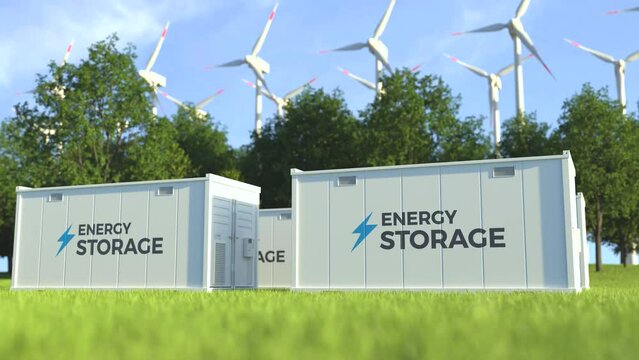 Energy storage system with wind turbine