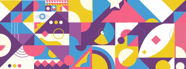 Vector colorful geometric mosaic tile background