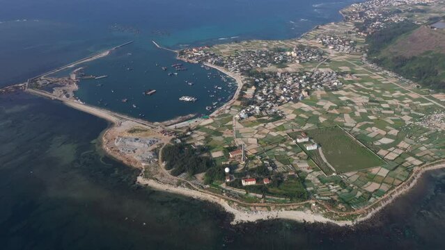 Aerial view of Ly Son island, Quang Ngai, Vietnam