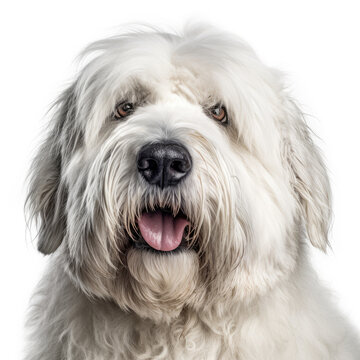Old English Sheepdog, 1 Year old, sitting in front of white background  Stock Photo by ©lifeonwhite 10886126