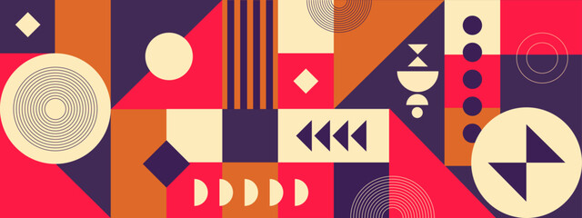 Obraz premium Vector colorful geometric shape mosaic background