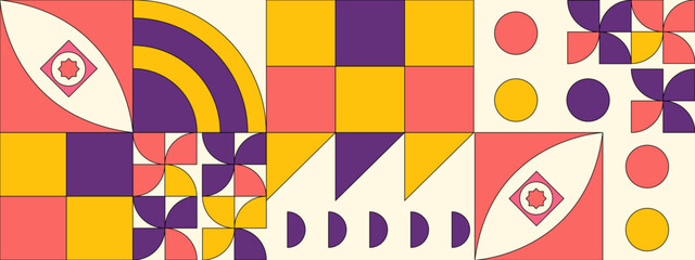 Vector colorful geometric shape mosaic background