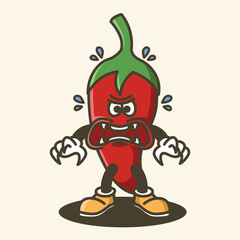 Angry chili mascot
