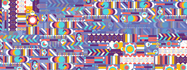 Vector colorful geometric shape mosaic background