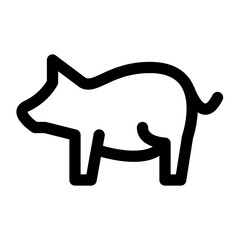動物、豚を表すラインスタイルのアイコン