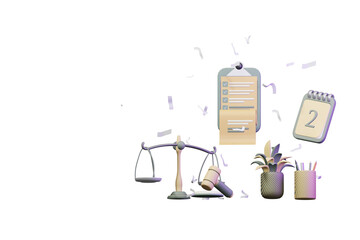 3D workflow concept of law professional lawyer
