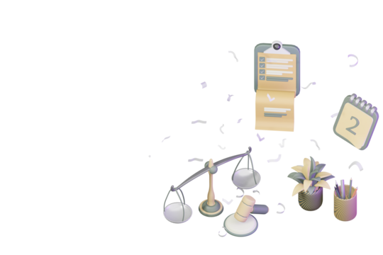 3D workflow concept of law professional lawyer