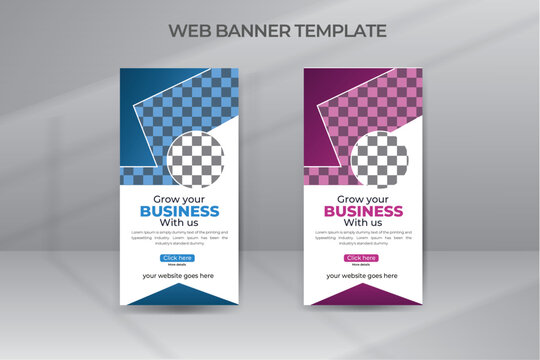 Modern Web Banner Ads Or Google Ads Template Premium Vector