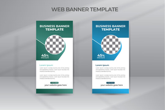 Modern Web Banner Ads Or Google Ads Template Premium Vector