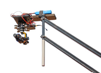 action camera is fixed on a special mount for shooting video