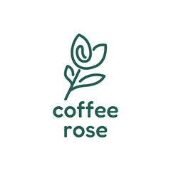 Fototapeta premium Coffee rose modern logo design