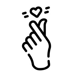 finger heart Line Icon