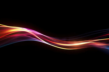 Fototapeta premium Abstract Speed light trails effect path, fast moving neon futuristic technology background, future virtual reality, motion effect, curve of neon bright, highway speed light, with Generative Ai.