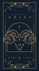 Aries Signs Symbol Zodiac Illustration