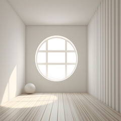 empty room with window, generative ai