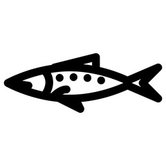 魚、イワシを表すラインスタイルのアイコン