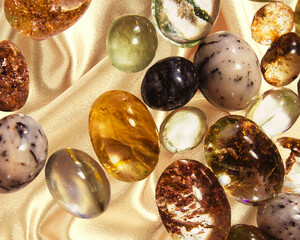 Crystals with  yellow background