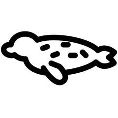 海の生物、アザラシを表すラインスタイルのアイコン © efuroku