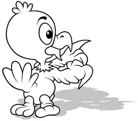 Drawing of a Small Eagle from Rear View