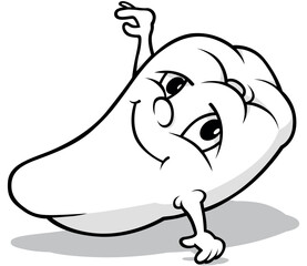 Drawing of Bell Pepper with Face and Hands