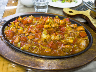 Liquid dish of finely chopped tomato, potato and pepper